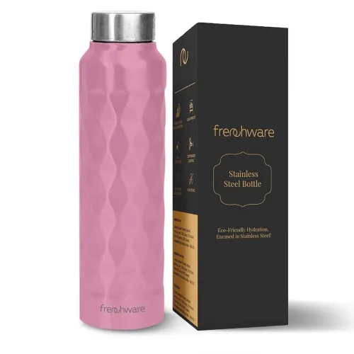 Image of Frenchware Water Bottle (1 Litre, Premium Stainless Steel, Lilac) Bottle for Fridge, School, Outdoor, Gym, Home and Offi