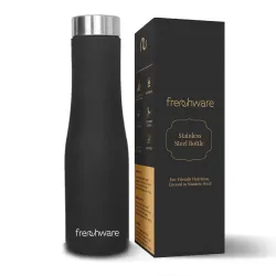Frenchware Water Bottle (1 Litre, Premium Stainless Steel, Shadow Black) Bottle for Fridge, School, Outdoor, Gym, Home a
