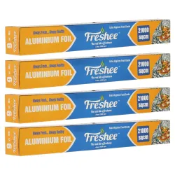 Freshee Aluminium Foil for Food Packing Silver Foil, 21000 sqcm- Pack of 4