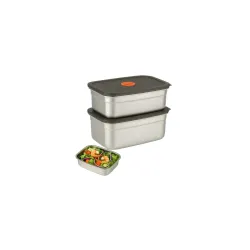 Fridge Stainless Steel Food Storage Box Containers (1000ml 1500ml)