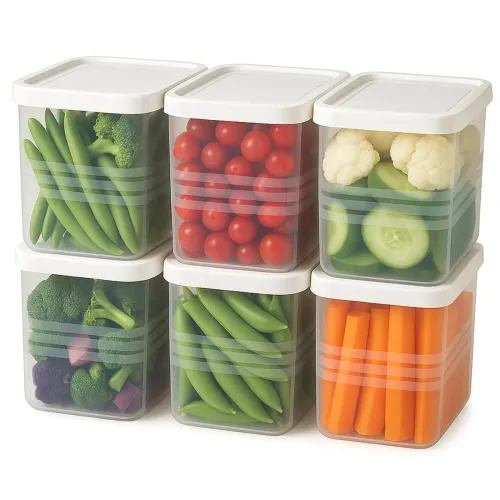 Image of Fridge Storage Containers for Vegetables – 1200 ml (Pack of 6)