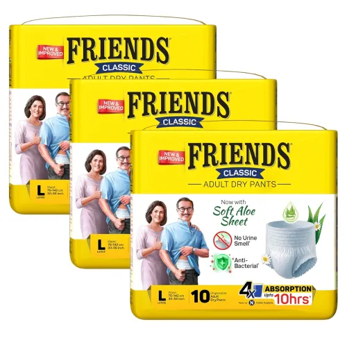 Image of Friends Classic Adult Diaper L Size Pants | 30 Count (Large) | Waist 30-56 inch