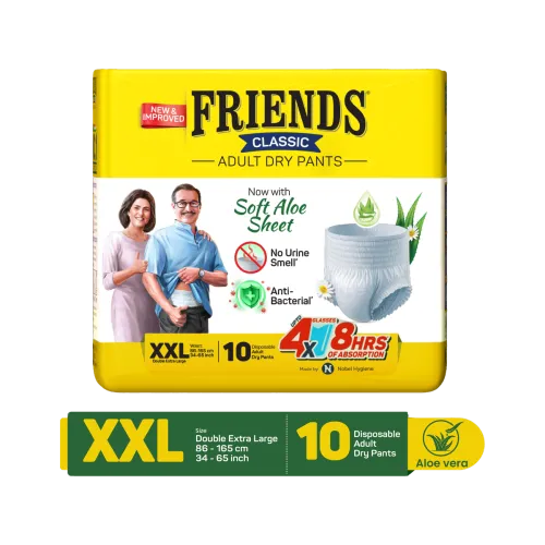 Image of FRIENDS Classic Pants with odour lock and Anti-Bacterial Absorbent Core Adult Diapers - XXL (10 Pieces)