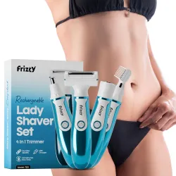 Frizty Trimmer For Woman – 4 In 1 Rechargeable Face & Body Bikini Shaver for Woman with 4 Heads- Bikini & Body Shaver, F