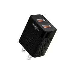 FRONTECH 12W/2.4A Dual USB Mobile Charger, Comes with Type-C Data Cable |