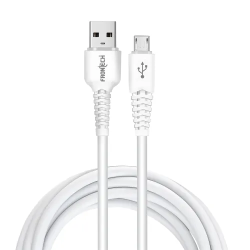 Image of FRONTECH 12W / 2.4A Fast Charging 1M Braided USB to V8 Data Cable for Smartphones, Tablets, Laptops & other Micro USB V8