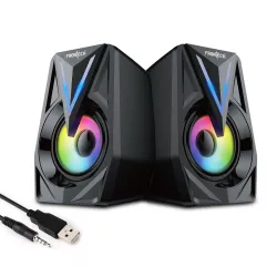 FRONTECH Multimedia Speakers | 12W Output | 2.0 Channel Stereo Sound | RGB Lighting | USB Powered | 3.5mm AUX | 1 Year W