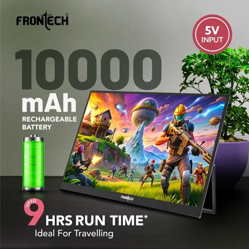 Image of FRONTECH 15.6″ Portable LED Monitor, Full HD IPS Display, 10000mAh Rechargeable Battery