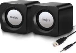 Frontech Premium 2.0 Channel USB Powered Speakers with 1.5W x 2 Output, AUX Input 3 W Laptop/Desktop Speaker (Black, 2.0