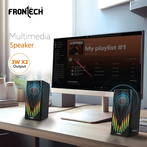Image of FRONTECH 2.0 USB Powered Multimedia Speakers with RGB Lights | 2 x 3W Drivers