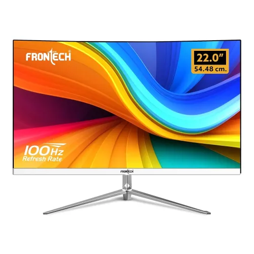 Image of FRONTECH 22-inch (55.88cm), LED, FHD 1920x1080,100Hz, White, 3500R Curved, Bezel Less Design, HDMI & VGA Ports Monitor (