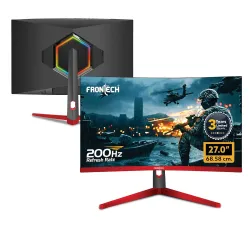 FRONTECH 27-inch (68.58 cm) Curved Gaming Monitor | 200Hz Refresh Rate | Full HD 1080p | Free Sync | Flicker-Free | HDMI