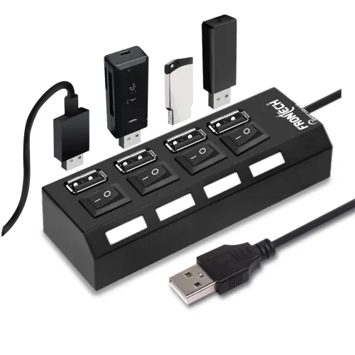 Image of Frontech 4-Port USB Hub with Individual On Off Switches 40 cm Cable