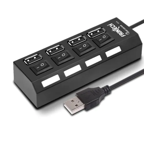 Image of Frontech 4-Port USB 2.0 Hub (Black)