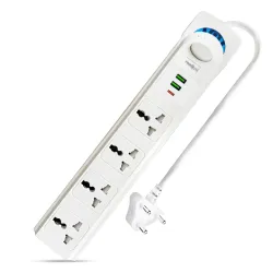 Frontech 4-Way Power Extension Socket, 2000W Heavy-Duty Power Strip