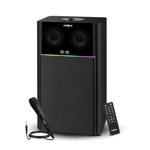 Image of FRONTECH CRUX 1.0 Tower Speaker System - 80W, Bluetooth 5.0, USB|FM, LED Display, 1 Year Warranty, (Black, SW-0161)