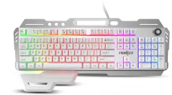 Frontech KB-0013P Wired USB Standard Gaming Keyboard Compatible with Desktop, Laptop (White, Grey)
