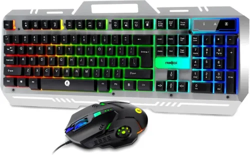 Image of Frontech KB-0039 Wired Super Design Gaming Keyboard and Optical Mouse| RGB Backlight Combo Set  (Black)