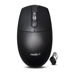 FRONTECH MS-0056 Wireless Optical Mouse | 2.4GHz | 1600DPI | USB Nano Receiver | Ergonomic Design | Black