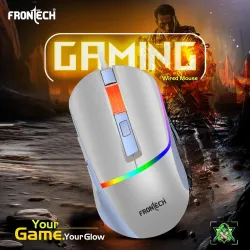 FRONTECH MS-0105 Wired Gaming Mouse | 7200 DPI | 6 Programmable Buttons | 7-Color RGB Gaming Mouse Rainbow Lighting | 