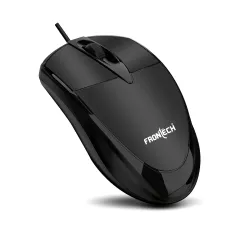FRONTECH Power Wired USB Mouse, 3-Button, 1000 DPI Optical Sensor, Plug & Play, for Windows/Mac (MS-0047)