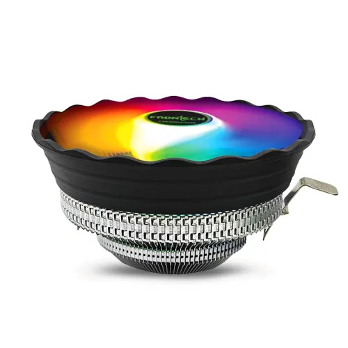 Image of Frontech RGB CPU Cooler with Heatsink, 120mm Silent Fan, 1500 RPM, Hydraulic Bearing, 3-Pin 12V Connector, Supports Inte