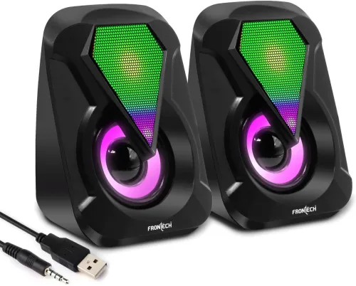 Image of Frontech SPK-0004 2.0 USB Speakers Laptop Desktop Speaker Black Channel