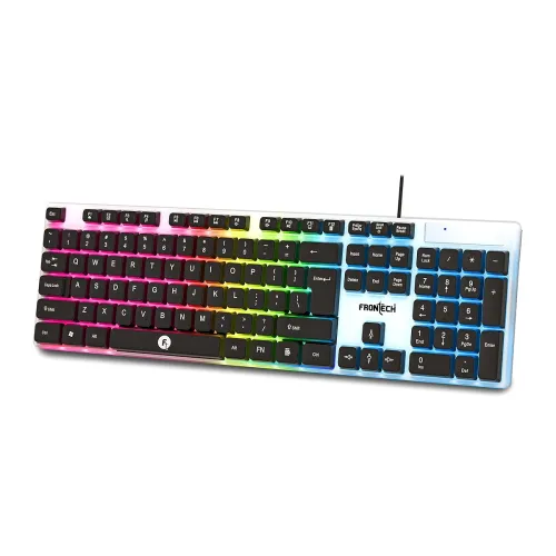 Image of FRONTECH Wired Gaming Keyboard with 104 Key Membrane Keys with Retractable Stands