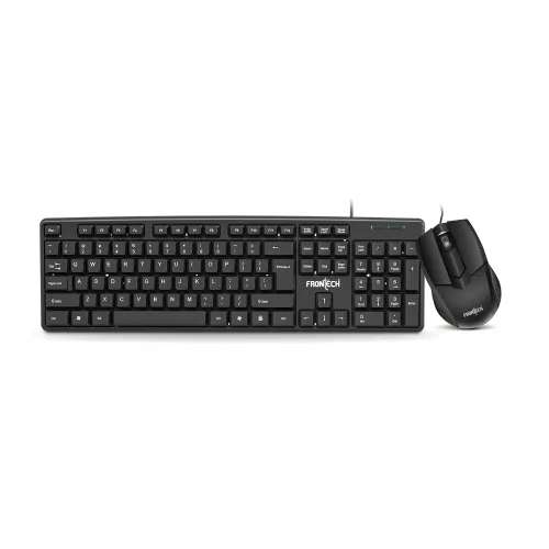 Image of FRONTECH Wired Keyboard and Mouse Combo USB Plug & Play
