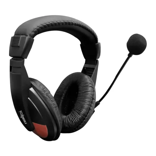 Image of FRONTECH Wired Over Ear Headset with Mic (Black)