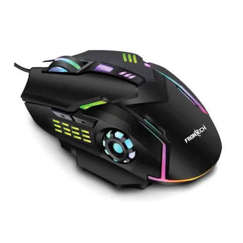 Image of FRONTECH Wired Gaming Mouse, 6 Key RGB Backlit Effect | 7 LED Lighting| USB Plug & Play | 3600 DPI | for PC / Desktop / 