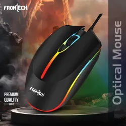 FRONTECH Wired USB Gaming Mouse | 3 Button Mouse| RGB Light| 1200 DPI | Scroll Wheel| 