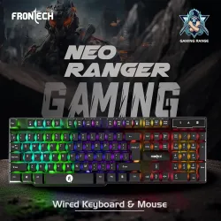 FRONTECH Wired Gaming Keyboard + Mouse Combo (RGB, Black)