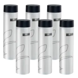 Frosty Plastic Fridge Bottle Set (1L x 6, Black Floral)