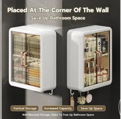 frozen Bathroom Organizers and Storage Organizers,Make Up Organize Plastic Wall Shelf (Number of Shelves - 3, White)