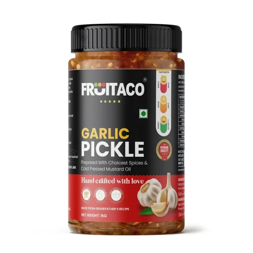 Image of Fruitaco Garlic Pickle 1kg – Robust & Flavorful Indian Pickle for Garlic Lovers, Lahsun Ka Aachar