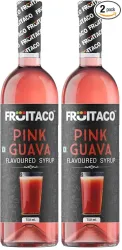 Fruitaco Pink Guava Syrup: Perfect Mixer for Enhancing Mocktails & Cocktails, Drinks, and Mojitos at Parties, Conveniently Packaged in a 750ml Bottle for All Your Mixing Needs | Non-Alcoholi...