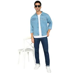 FTX Mens Regular fit Washed Full sleeve Denim Jacket