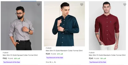 Image of FUBAR Men Formal Shirt Starting @ ₹162