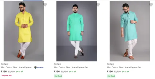 Image of Fubar Men's Ethnic Sets upto 86% Discount