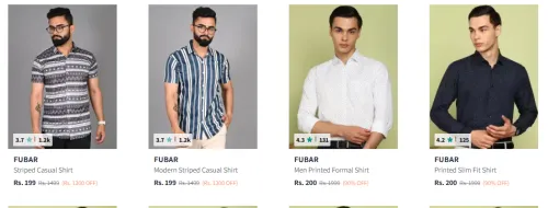 Image of Fubar Men's Shirts Starting @ ₹199