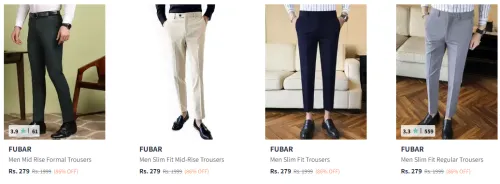 Image of Fubar Men Trousers Upto 86% Off