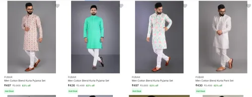 Image of Fubar Mens Ethnic Kurta Sets From ₹426