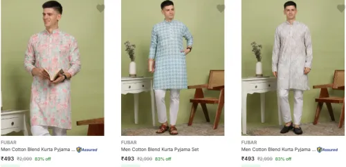 Image of Fubar Men's Ethnic Sets Starting @ ₹493