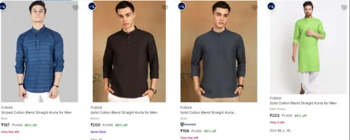 Image of FUBAR Men's Kurtas upto 90% Discount