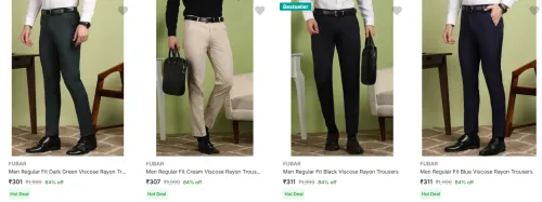 Image of Fubar Men's Trousers upto 84% Discount