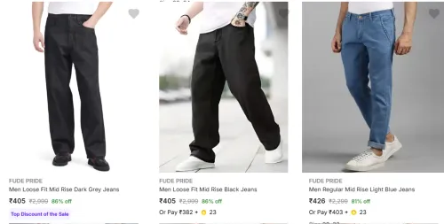 Image of Fude Pride Men's Jeans upto 86% Discount