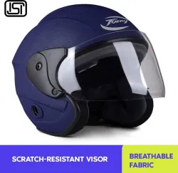 fuery HALF FACE NANO PRO ( BLUE ) Motorbike Helmet (BLUE)