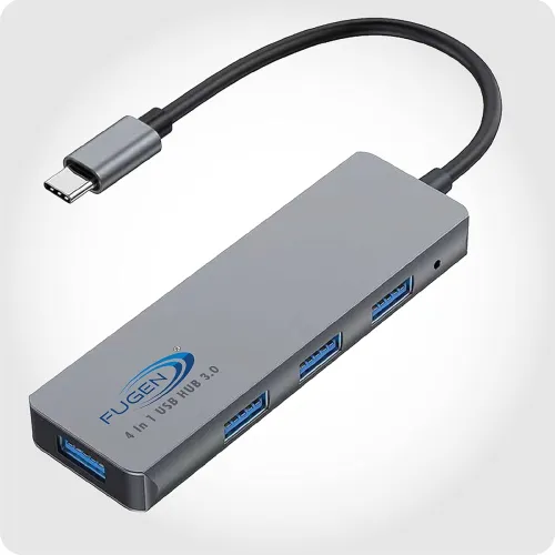 Image of Fugen 4-in-1 USB C Hub Docking Station Type C HDTV, 4-Port USB 3.0, Charging - 5Gbps High-Speed Data Transfer Compatible