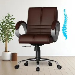 FUGO FG235 with 3 Years Warranty Ergonomic Medium Back Office Chair with Adjustable Height, Cushioned Back&Seat, Tilting Mechanism, Heavy-Duty Metal Base, Perfect for Work, Study and Office....
